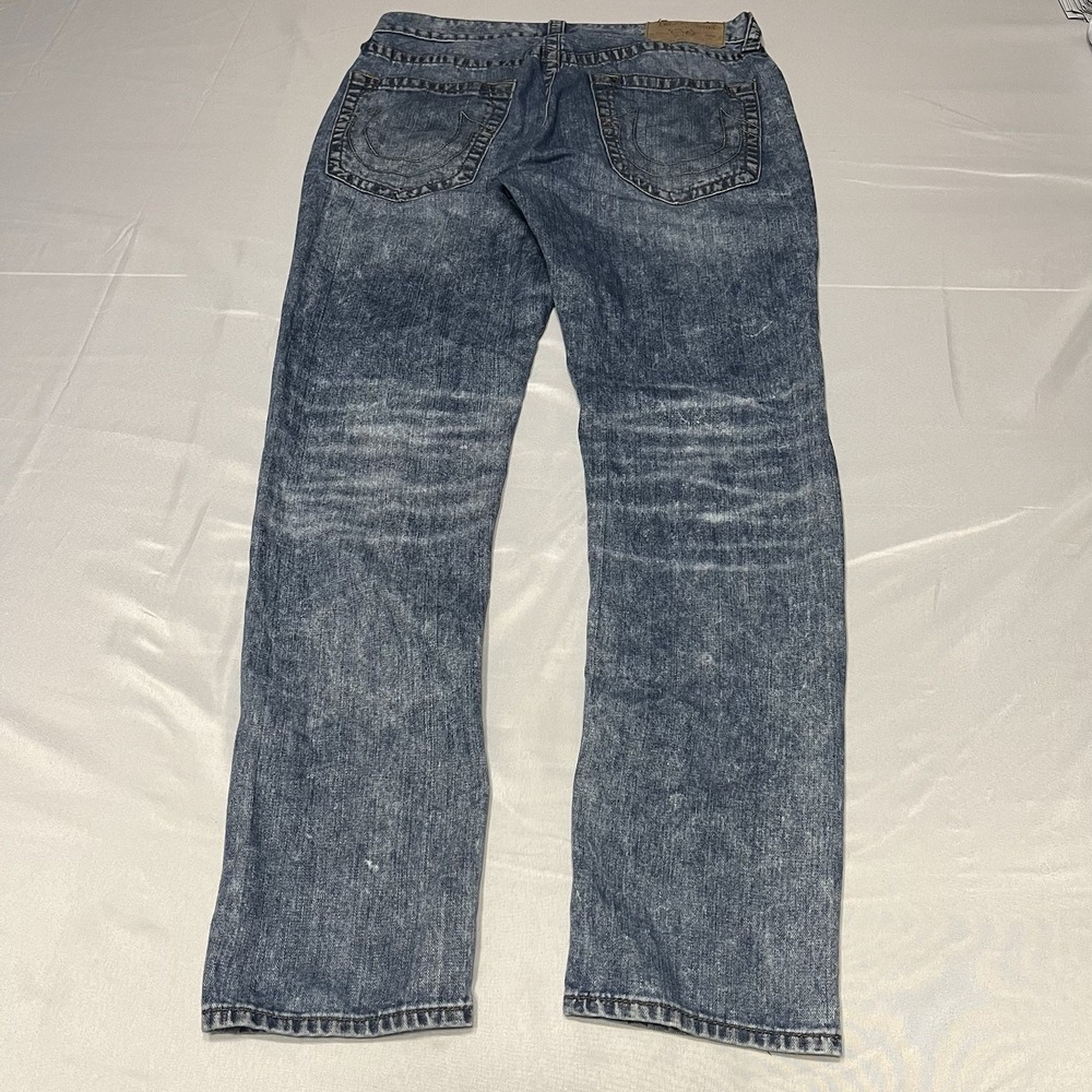 True Religion Rocco Relaxed Skinny Jeans Men's Size 34x32 Blue Acid Wash Skater
